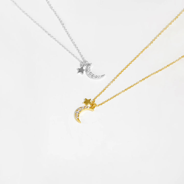 Golden Moon Star Necklace