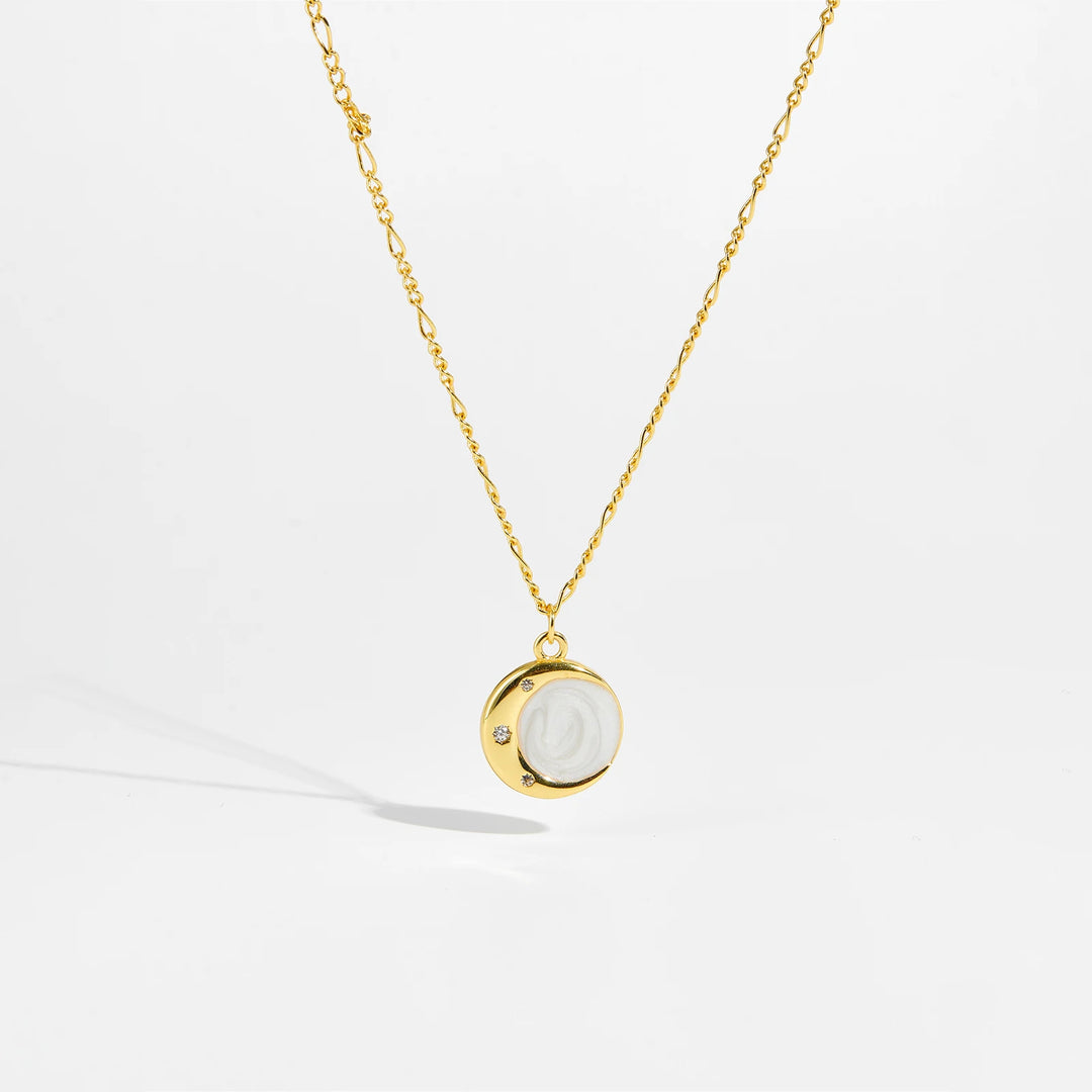 Crescent Moon Circle Necklace