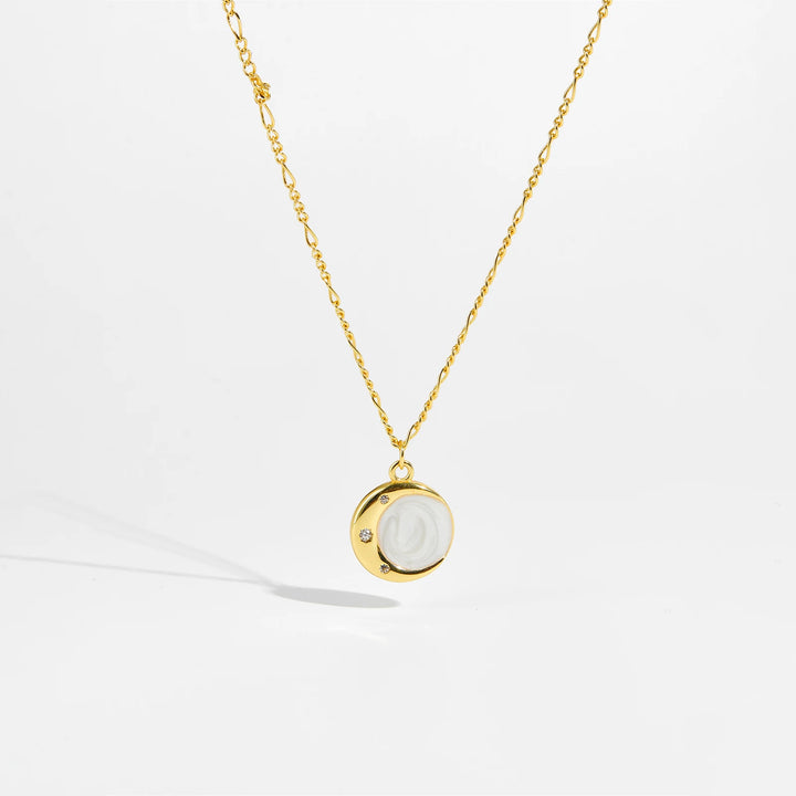 Crescent Moon Circle Necklace