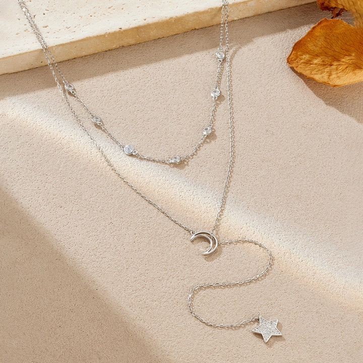 Moon Star Double Layer Necklace