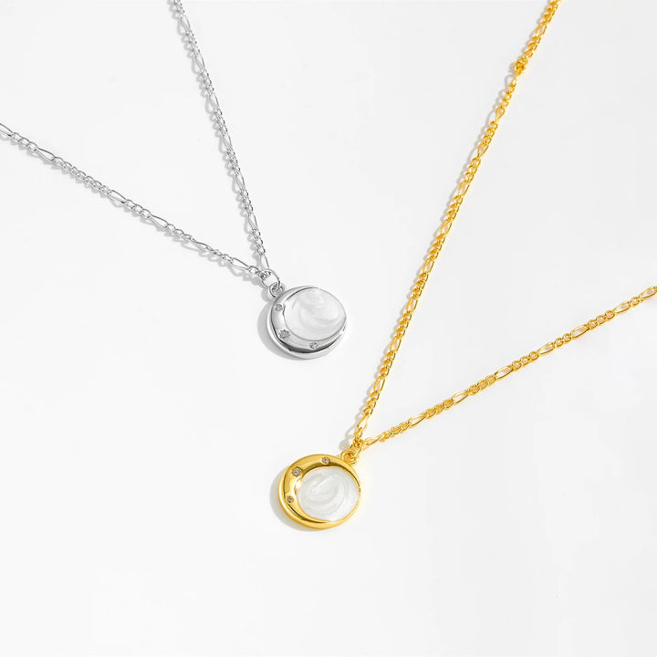Crescent Moon Circle Necklace