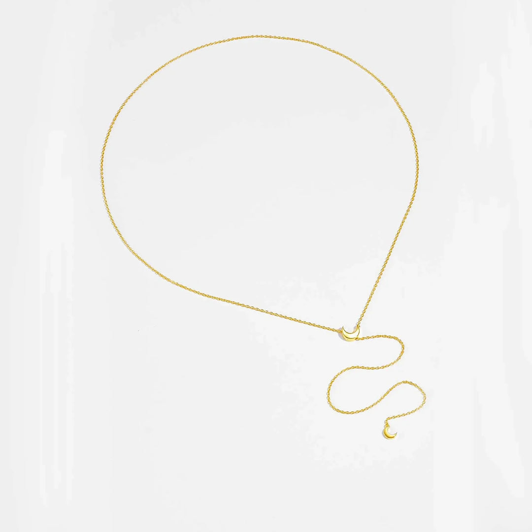 Lunar Crescent Drop Necklace
