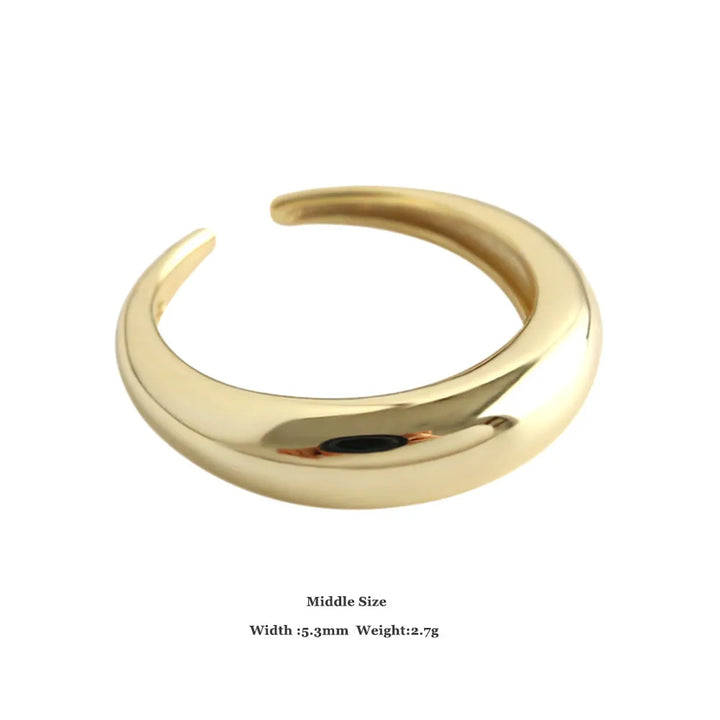 Golden Crescent Bold Adjustable Ring