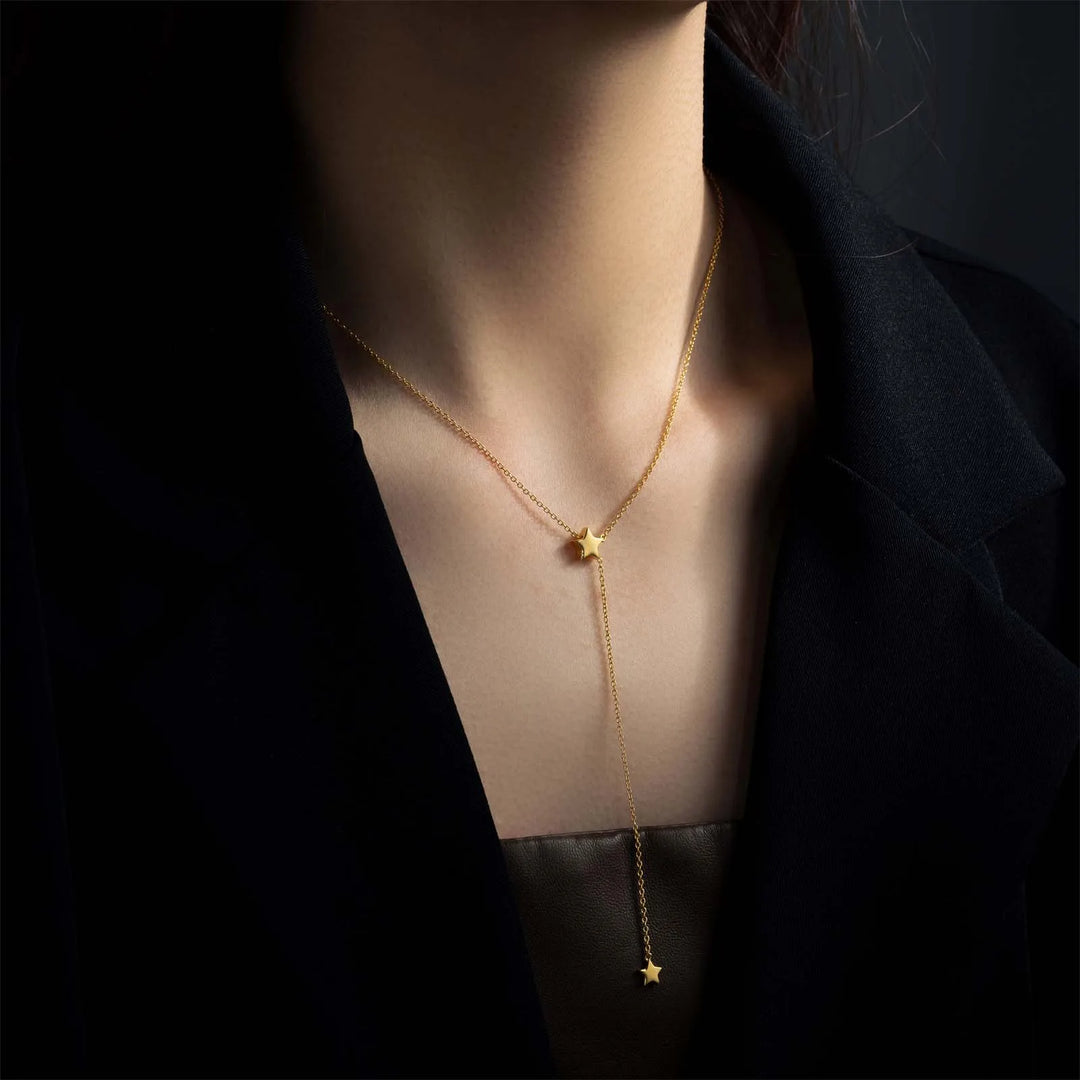 Lunar Crescent Drop Necklace