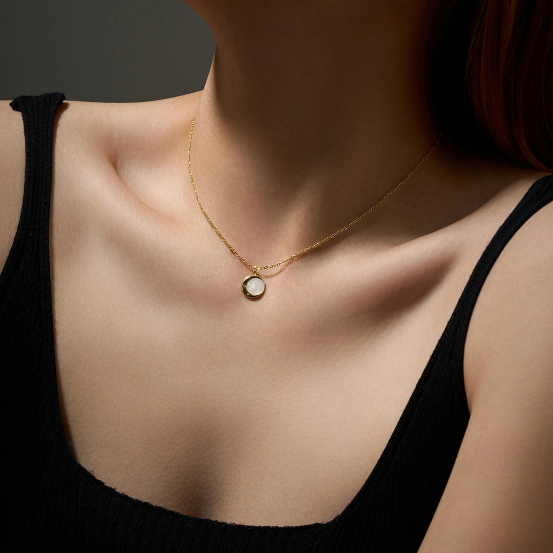 Crescent Moon Circle Necklace