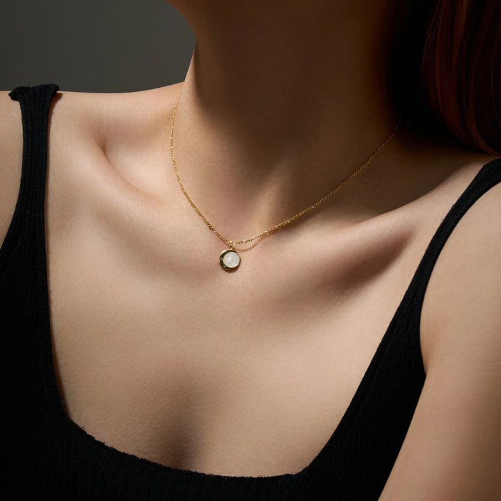 Crescent Moon Circle Necklace