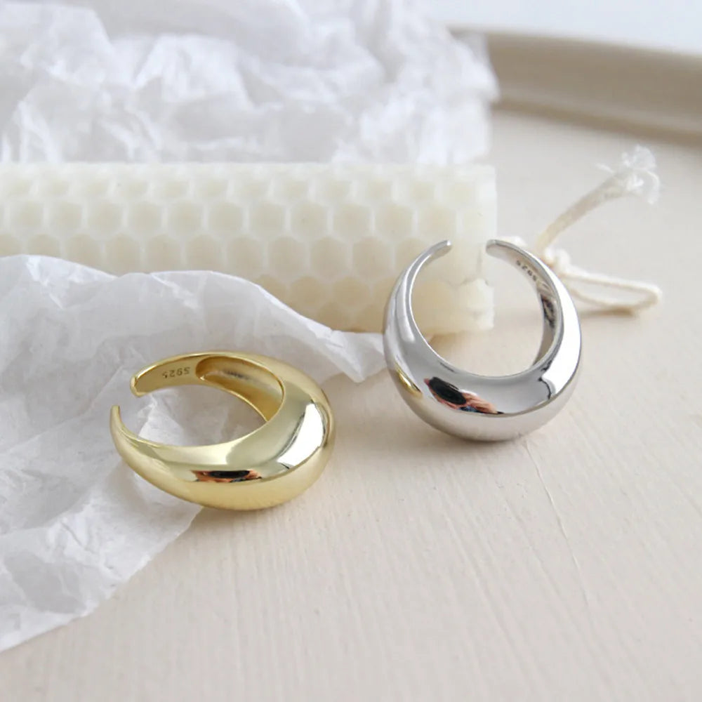 Golden Crescent Bold Adjustable Ring