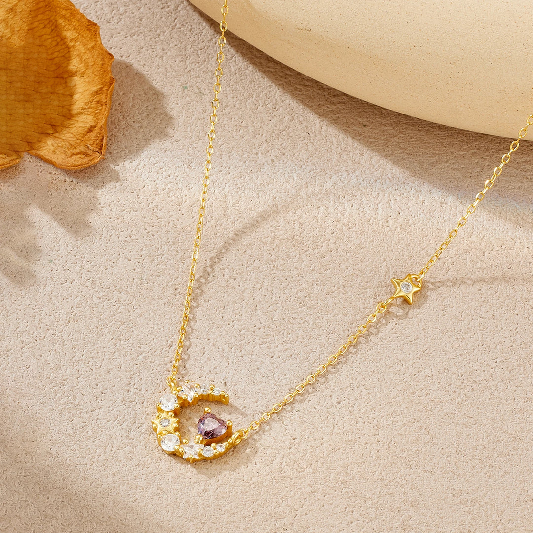 Moon Star Heart Necklace