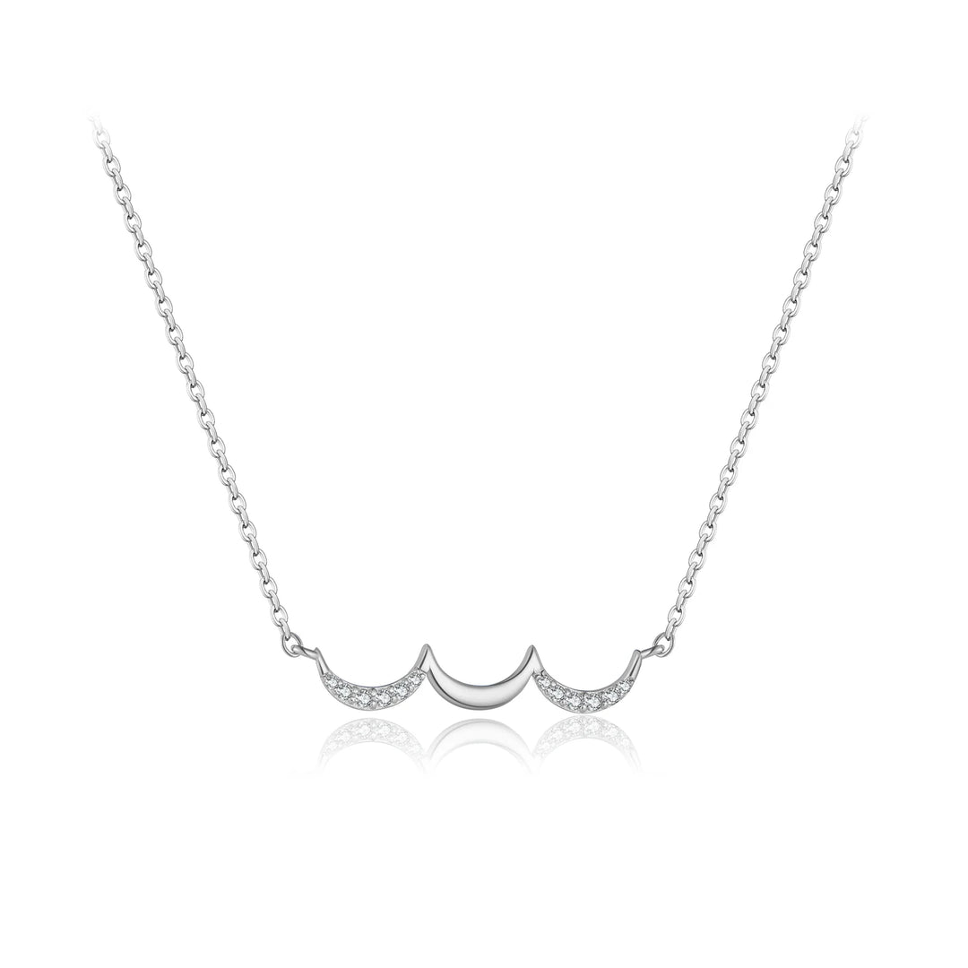 Triple Moon Crescent Necklace