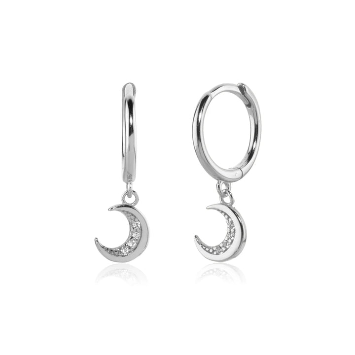 Moon and Star Drop Earrings